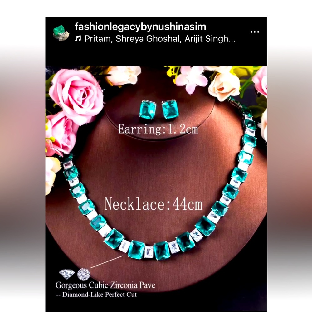 Bohemian Cubic Zirconia Necklace set